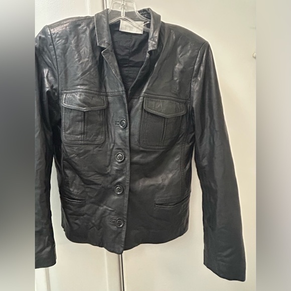 Zadig & Voltaire Liam black leather slim moto jacket fits small 4 6 - Picture 5 of 10
